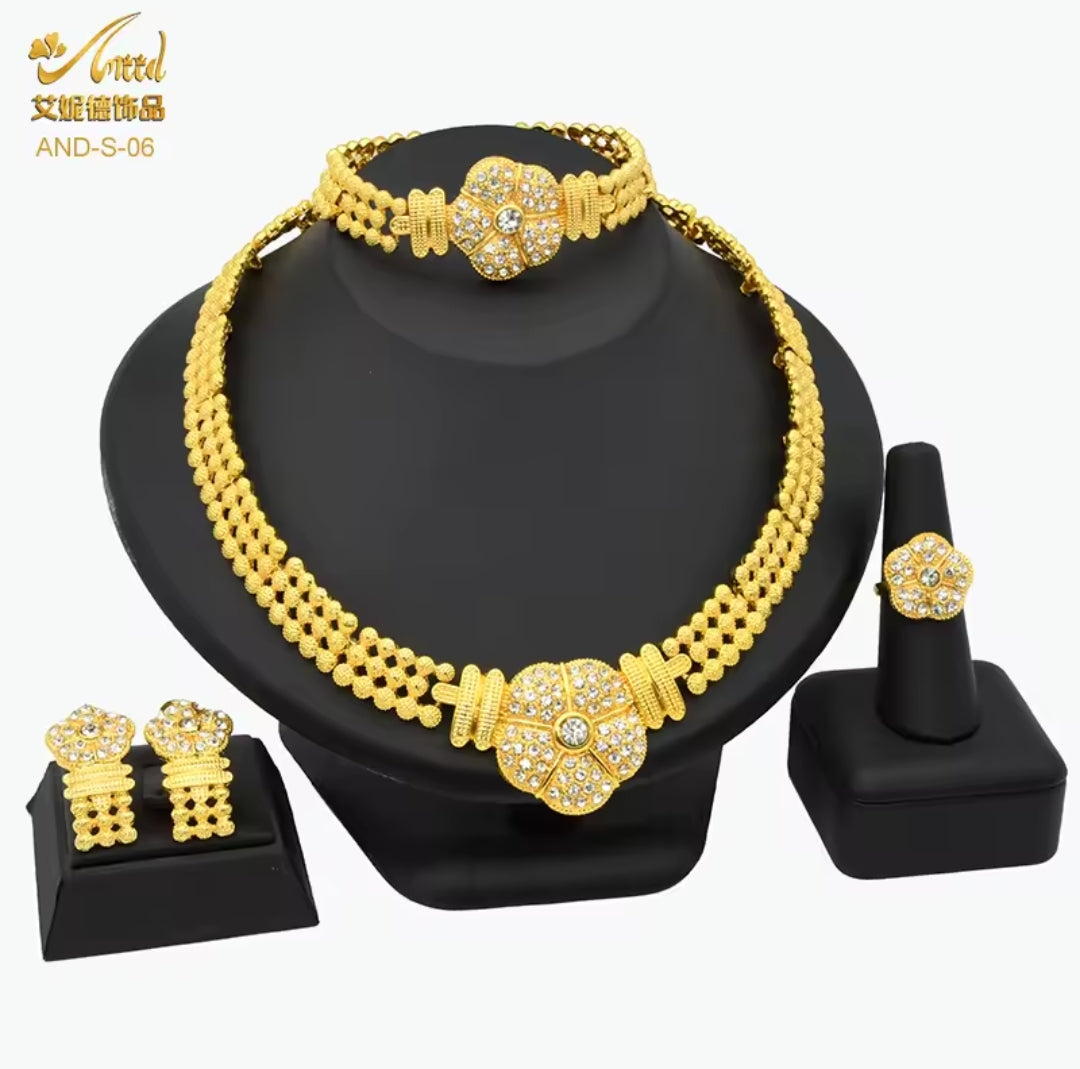 Collier en Or Pur 24K AU999 avec Décoration de Cristal Zircon - Élégance Éclatante