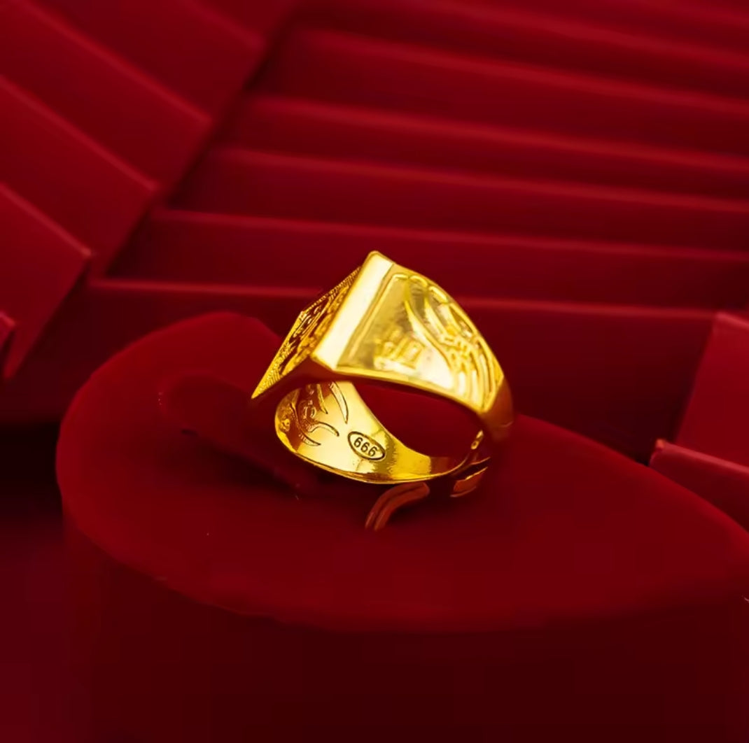 💍 Bague Homme en Or 24K (AU999) – Force & Élégance 💍