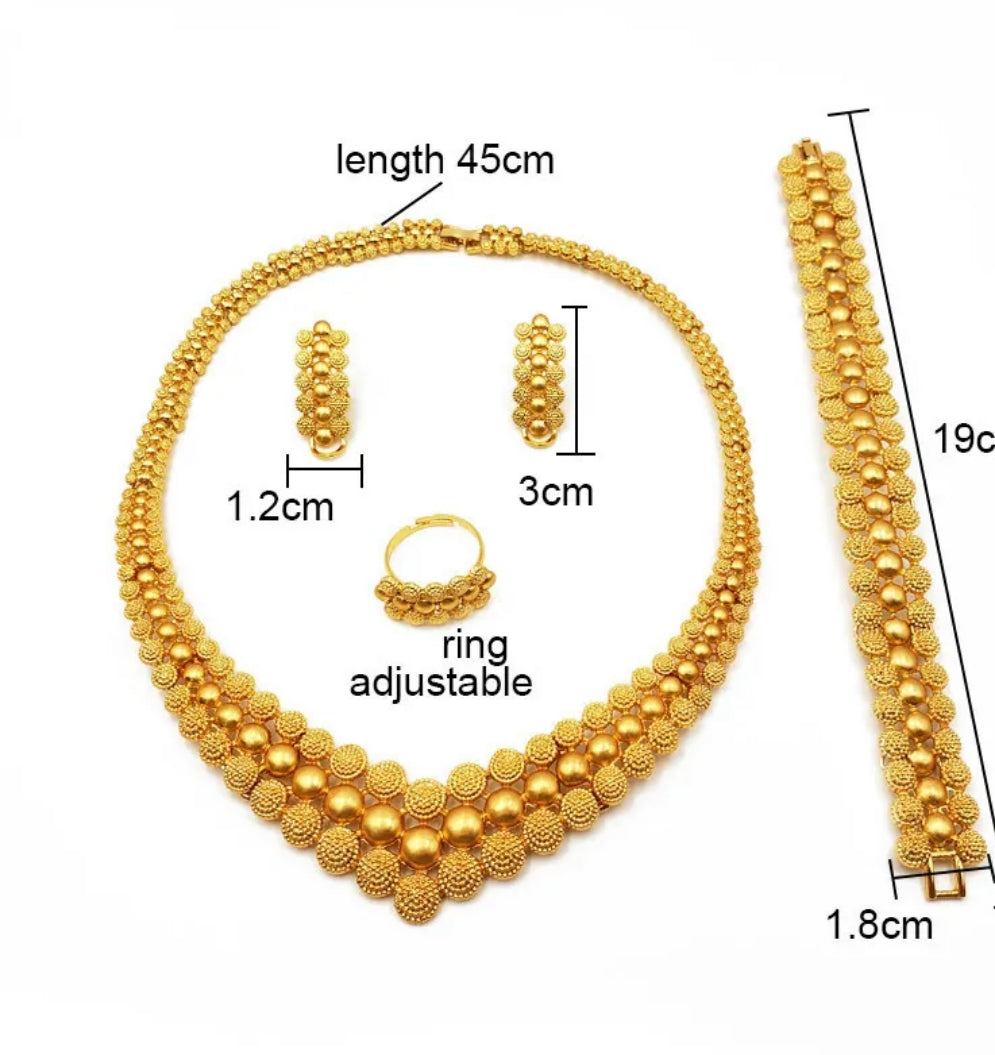 Set de Bijoux Dubaï Gold 24K – 4 pièces